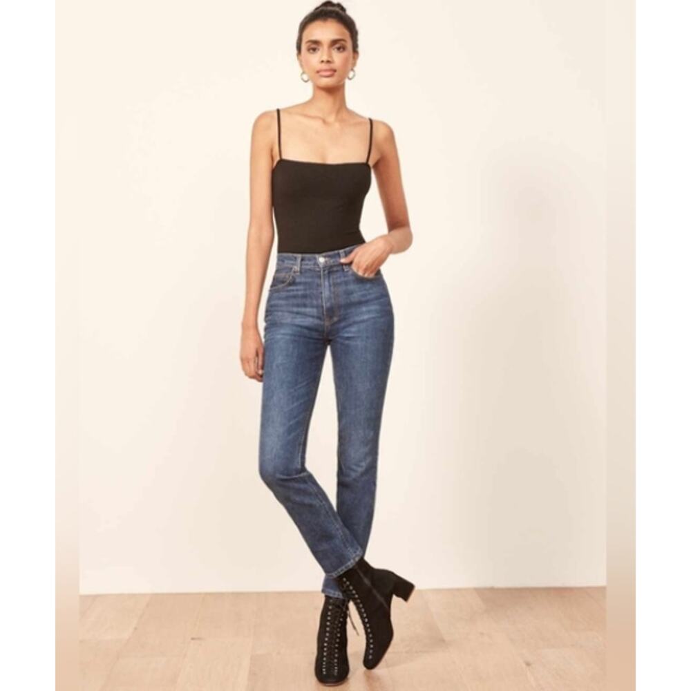 NEW! Reformation 'Crystal' Ribbed Bodysuit in BLACK (M)